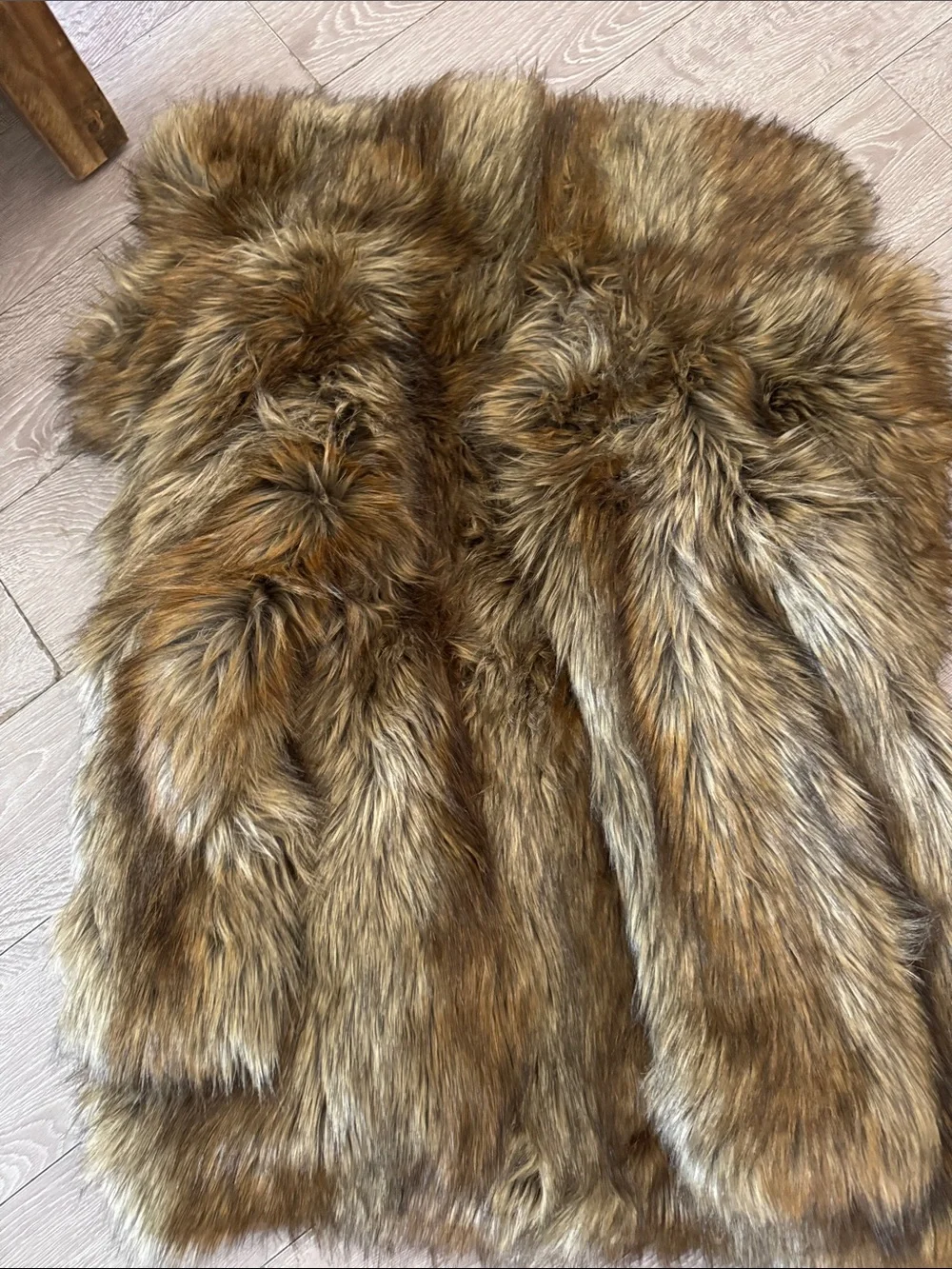 Free People Faux Fur Teddy Jacket in Multi Brown Tones